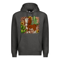 Charcoal Heather Hereford cactus sunflower Premium Hoodie - JahusDesignShop