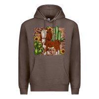 Coffee Hereford cactus sunflower Premium Hoodie - JahusDesignShop