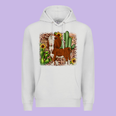 Hereford Cactus Sunflower Premium Hoodie Designed By Jahusdesignshop