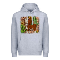 Heather Grey Hereford cactus sunflower Premium Hoodie - JahusDesignShop