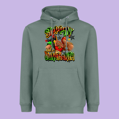 Heavyweight Hoodie Steppin' into Juneteenth sneaker and heel afro wom