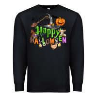 Black happy halloween farm animals Premium Sweatshirt - Zillion Design Studio