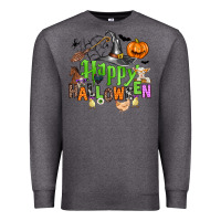 Charcoal Heather happy halloween farm animals Premium Sweatshirt - Zillion Design Studio