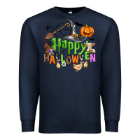 Navy happy halloween farm animals Premium Sweatshirt - Zillion Design Studio