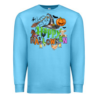 Ocean Blue happy halloween farm animals Premium Sweatshirt - Zillion Design Studio