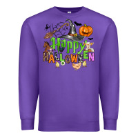 Purple happy halloween farm animals Premium Sweatshirt - Zillion Design Studio