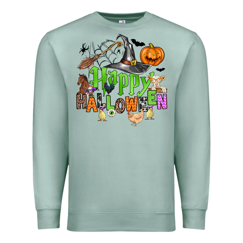 Happy Halloween Farm Animals Premium Sweatshirt by Zillion Design Studio | Teevron