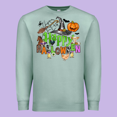 Happy Halloween Farm Animals Premium Sweatshirt Designed By Zillion Design Studio