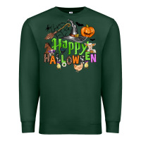 Sports Green happy halloween farm animals Premium Sweatshirt - Zillion Design Studio