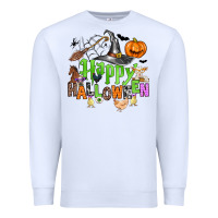 White happy halloween farm animals Premium Sweatshirt - Zillion Design Studio