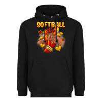 Black Softball life afro girl sneakers Heavyweight Hoodie - RanaPortraitStore