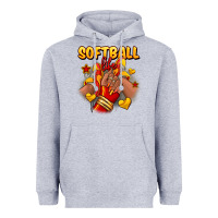 Heather Grey Softball life afro girl sneakers Heavyweight Hoodie - RanaPortraitStore