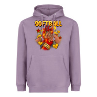 Lavender Softball life afro girl sneakers Heavyweight Hoodie - RanaPortraitStore