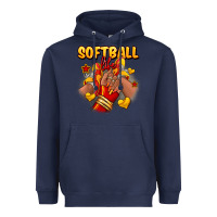 Navy Softball life afro girl sneakers Heavyweight Hoodie - RanaPortraitStore