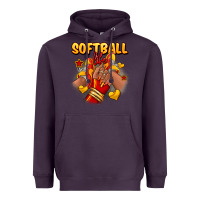 Plum Softball life afro girl sneakers Heavyweight Hoodie - RanaPortraitStore