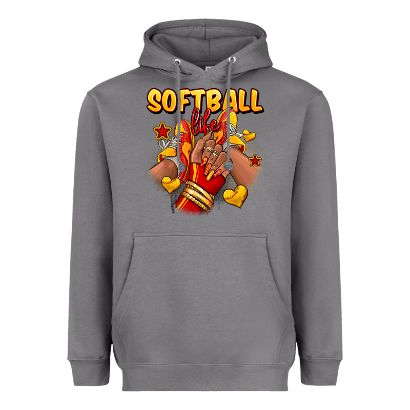 Softball Life Afro Girl Sneakers Heavyweight Hoodie by RanaPortraitStore | Teevron