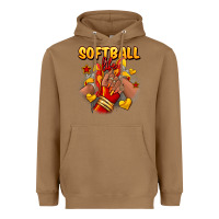 Toasted Coconut Softball life afro girl sneakers Heavyweight Hoodie - RanaPortraitStore