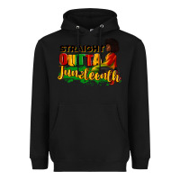 Black Straight outta Juneteenth Heavyweight Hoodie - RanaPortraitStore