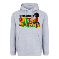 Heather Grey Straight outta Juneteenth Heavyweight Hoodie - RanaPortraitStore