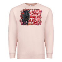 Pale Pink you moo ve  me black angus Premium Sweatshirt - RanaPortraitStore