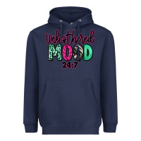 Navy Unbothered mood 24:7 Heavyweight Hoodie - RanaPortraitStore