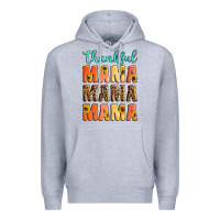 Heather Grey Thankful mama mama mama Premium Hoodie - Artiststas