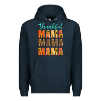 Navy Thankful mama mama mama Premium Hoodie - Artiststas