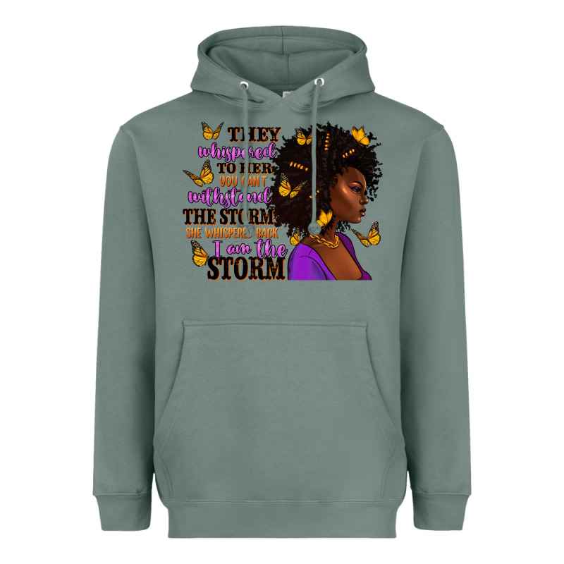 They Whispered To Her Afro Woman Heavyweight Hoodie by RanaPortraitStore | Teevron