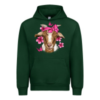 Forest Green pink floral bandana goat Urban Hoodie - Jasminsmagicworld