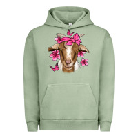 Pigment Oil Green pink floral bandana goat Urban Hoodie - Jasminsmagicworld