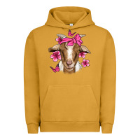 Pigment Peanut Butter pink floral bandana goat Urban Hoodie - Jasminsmagicworld