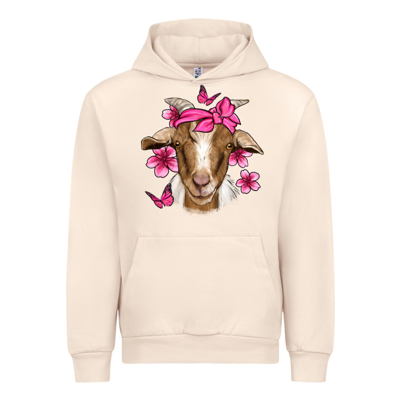 Pink Floral Bandana Goat Urban Hoodie by Jasminsmagicworld | Teevron