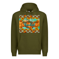 Army Green Thankful Pumpkins Premium Hoodie - Artiststas