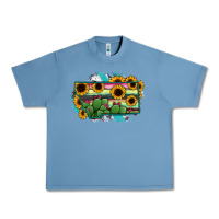 Pebble Blue Montana Map Sunflower Cactus Serape Urban Heavy Tee - RanaPortraitStore