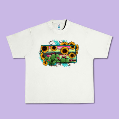 Montana Map Sunflower Cactus Serape Urban Heavy Tee Designed By Ranaportraitstore