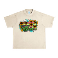 Sandshell Montana Map Sunflower Cactus Serape Urban Heavy Tee - RanaPortraitStore