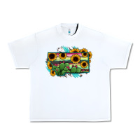 White Montana Map Sunflower Cactus Serape Urban Heavy Tee - RanaPortraitStore