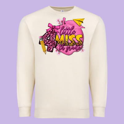 Little Miss 4th Grade Premium Sweatshirt Designed By Texasbilliewilder