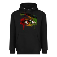 Black Watercolor Juneteenth eyes Heavyweight Hoodie - RanaPortraitStore