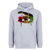 Heather Grey Watercolor Juneteenth eyes Heavyweight Hoodie - RanaPortraitStore