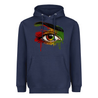 Navy Watercolor Juneteenth eyes Heavyweight Hoodie - RanaPortraitStore