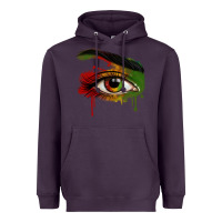 Plum Watercolor Juneteenth eyes Heavyweight Hoodie - RanaPortraitStore