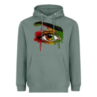 Sage Watercolor Juneteenth eyes Heavyweight Hoodie - RanaPortraitStore