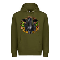Army Green black angus cactus sunflower Premium Hoodie - JahusDesignShop