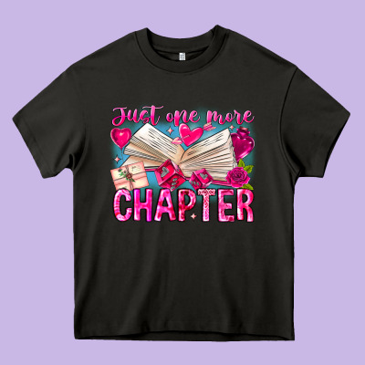 Just One More Chapter Heavy Core Tee Designed By Cowhidedigitalart