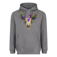 Storm Mardi Gras Bull Skull Heavyweight Hoodie - RanaPortraitStore