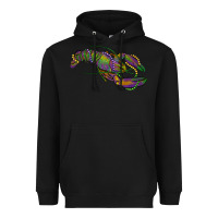 Black Mardi Gras Crawfish Heavyweight Hoodie - RanaPortraitStore