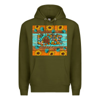 Army Green Sunflower Leopard Thanksgiving Love Premium Hoodie - Artiststas