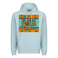 Blue Mist Sunflower Leopard Thanksgiving Love Premium Hoodie - Artiststas