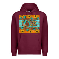 Burgundy Sunflower Leopard Thanksgiving Love Premium Hoodie - Artiststas